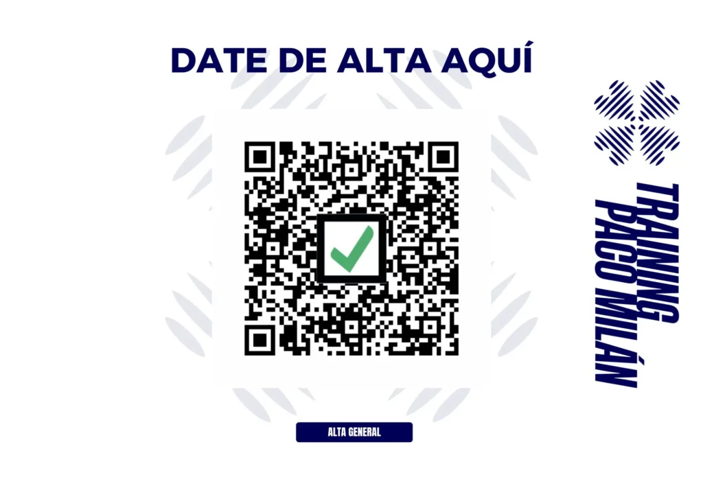 Date de alta en Training Paco Milán en este QR