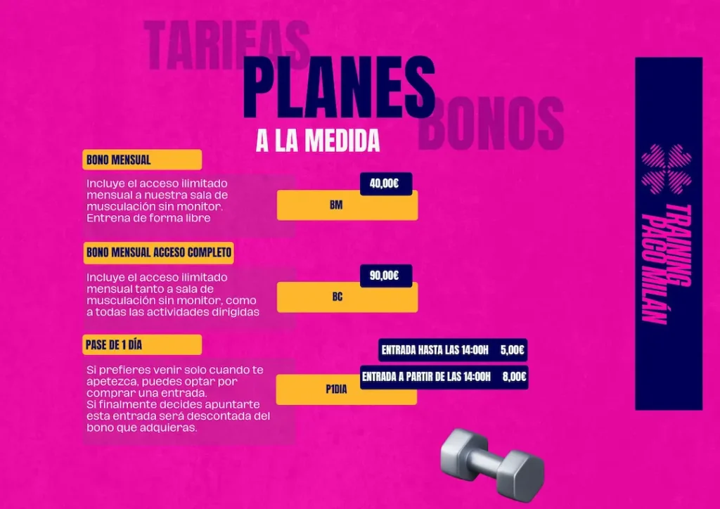 Consigue tu bono en Training Paco Milán