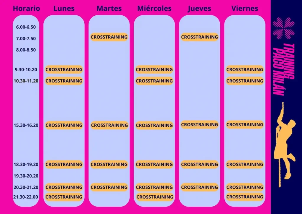 Consulta horario de actividades de Crosstraining