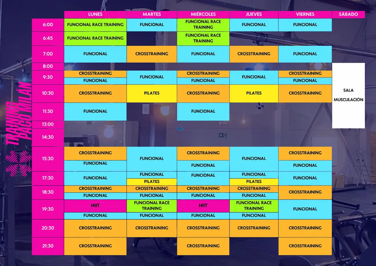 Consulta horario de actividades del centro